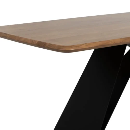 Table à manger bois d'acacia et métal plateau fin Ixia 200 cm — vue 7
