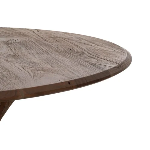 Table à manger bois d'acacia marron ronde Ixia 130 cm — vue 5