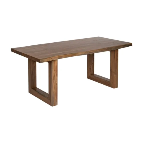 Table à manger bois d'acacia marron pieds réglables Ixia 180 cm — vue 2