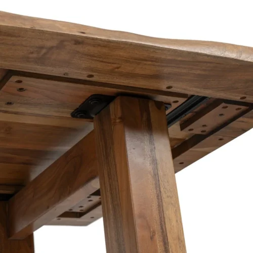 Table à manger bois d'acacia marron pieds réglables Ixia 180 cm — vue 6