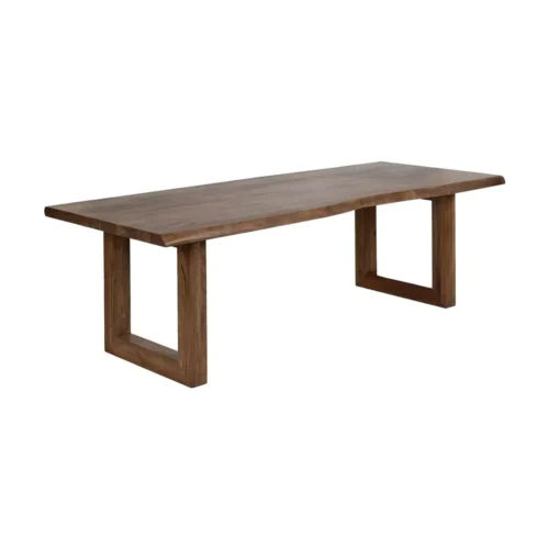 Table à manger bois d'acacia marron pieds réglables Ixia 240 cm — vue 2