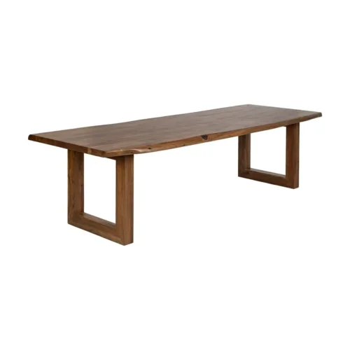 Table à manger bois d'acacia marron pieds réglables Ixia 280 cm — vue 2