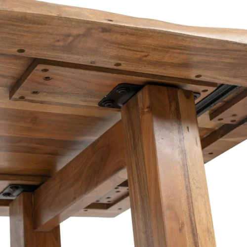 Table à manger bois d'acacia marron pieds réglables Ixia 280 cm — vue 6