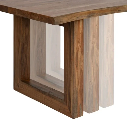 Table à manger bois d'acacia marron pieds réglables Ixia 280 cm — vue 7