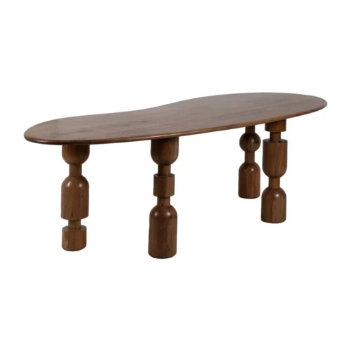 Table à manger bois d'acacia marron plateau fin Ixia 240 cm — vue 2