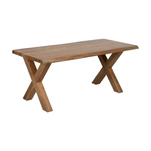 Table à manger bois d'acacia naturel pieds réglables Ixia 180 cm — vue 2