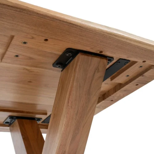Table à manger bois d'acacia naturel pieds réglables Ixia 180 cm — vue 8