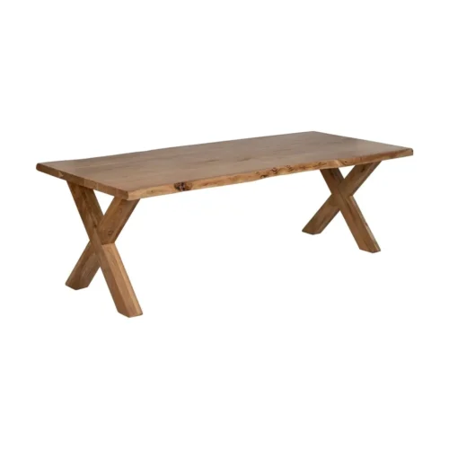 Table à manger bois d'acacia naturel pieds réglables Ixia 240 cm — vue 2