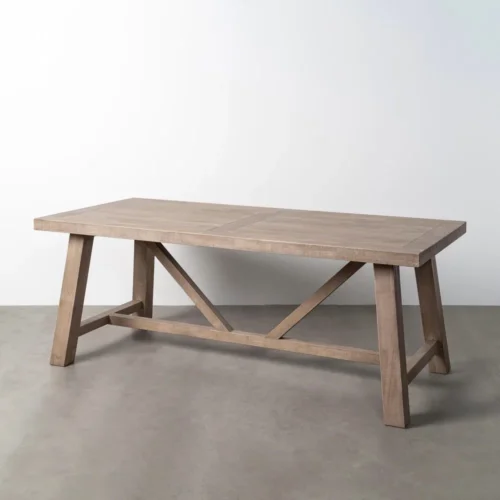 Table à manger bois d'hévéa naturel Ixia 200 cm