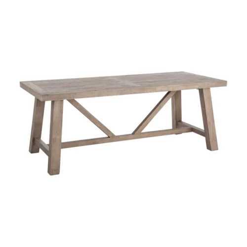 Table à manger bois d'hévéa naturel Ixia 200 cm — vue 2