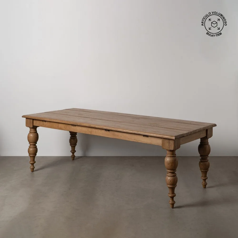 Table à manger bois de chêne recyclé pieds hauts Ixia 240 cm