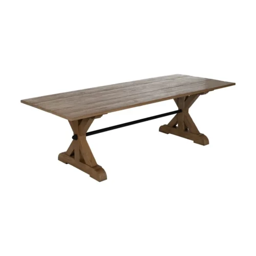 Table à manger bois de chêne recyclé traverse centrale Ixia 240 cm — vue 2