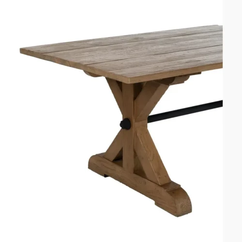 Table à manger bois de chêne recyclé traverse centrale Ixia 240 cm — vue 4