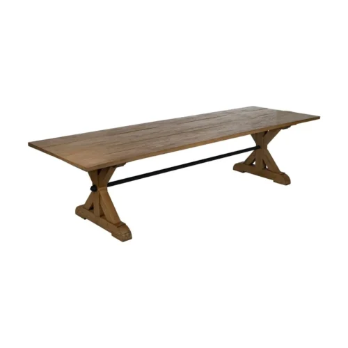 Table à manger bois de chêne recyclé traverse centrale Ixia 300 cm — vue 2