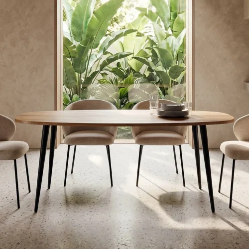 Table à manger bois de manguier et métal Ixia 180 cm