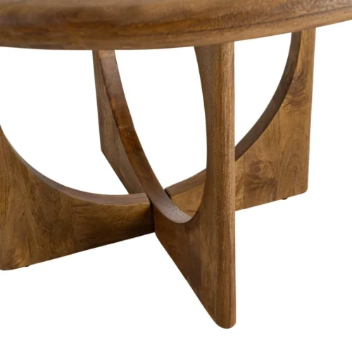 Table à manger bois de manguier miel ronde Ixia 125 cm — vue 8
