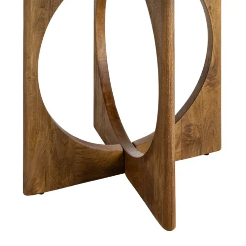 Table à manger bois de manguier miel ronde Ixia 125 cm — vue 9