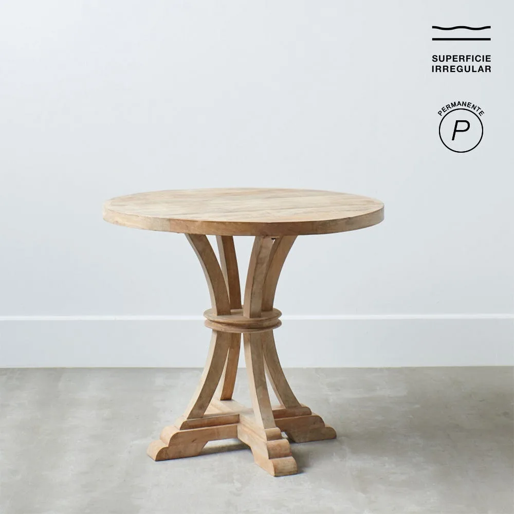 Table à manger bois de manguier naturel ronde Ixia 85 cm