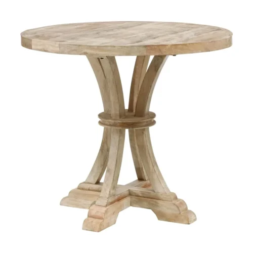 Table à manger bois de manguier naturel ronde Ixia 85 cm — vue 2