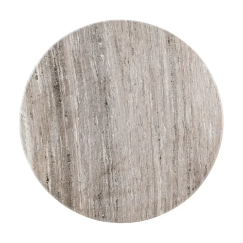 Table à manger bois de manguier plateau marbre ronde Ixia 115 cm — vue 6