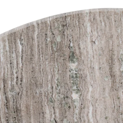 Table à manger bois de manguier plateau marbre ronde Ixia 115 cm — vue 7