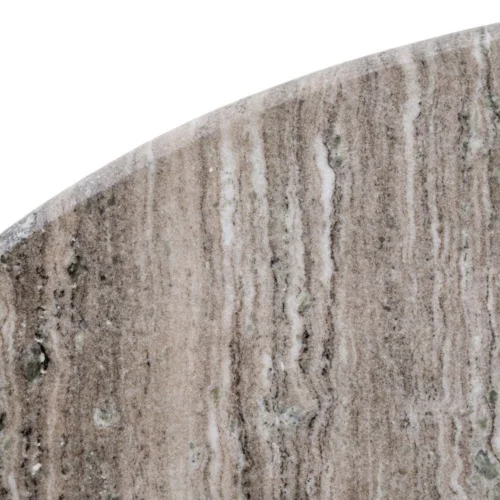 Table à manger bois de manguier plateau marbre ronde Ixia 115 cm — vue 9