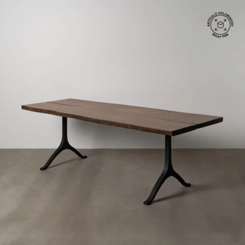 Table à manger bois de suar et métal Ixia 240 cm