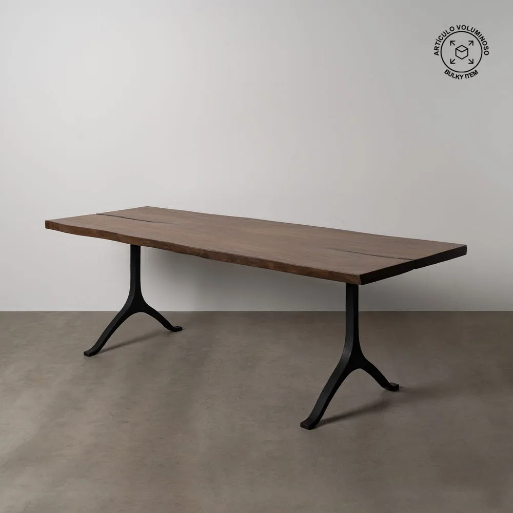 Table à manger bois de suar et métal Ixia 240 cm