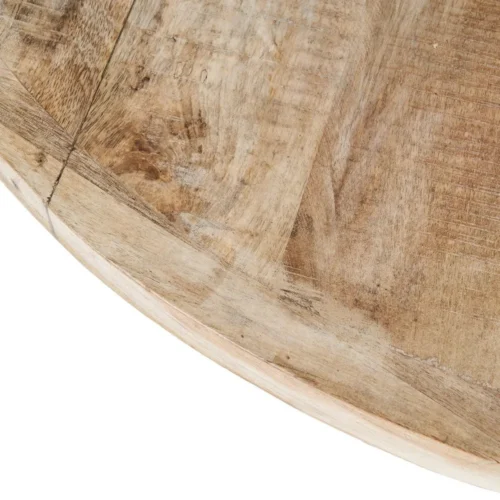 Table à manger ronde bois de manguier blanc brossé Ixia 100 cm — vue 4