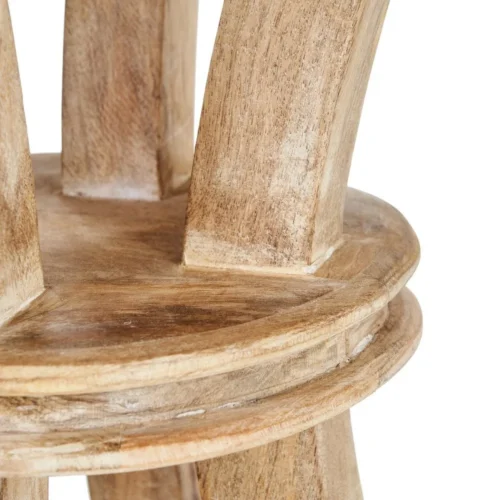 Table à manger ronde bois de manguier blanc brossé Ixia 100 cm — vue 5