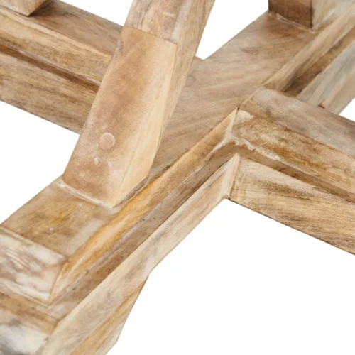 Table à manger ronde bois de manguier blanc brossé Ixia 100 cm — vue 6