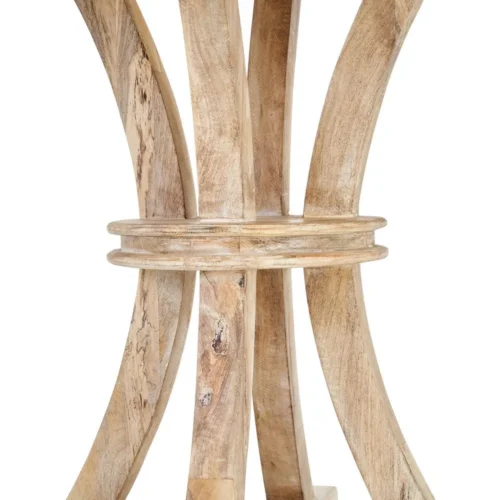 Table à manger ronde bois de manguier blanc brossé Ixia 100 cm — vue 7