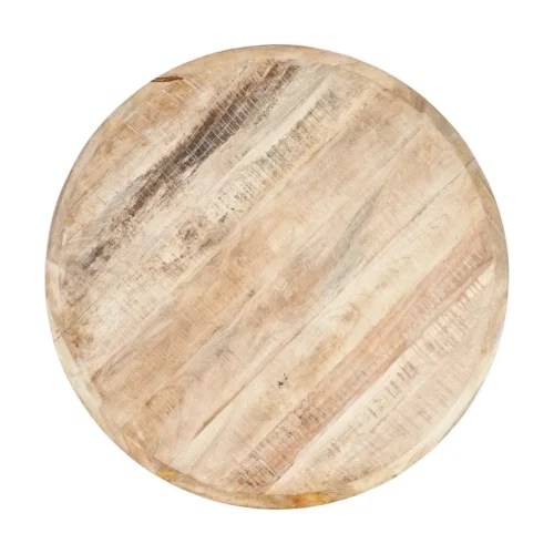 Table à manger ronde bois de manguier blanc brossé Ixia 100 cm — vue 9