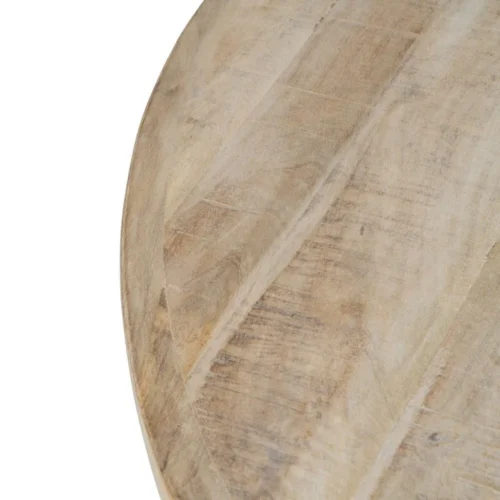 Table à manger ronde bois de manguier blanc brossé Ixia 120 cm — vue 3