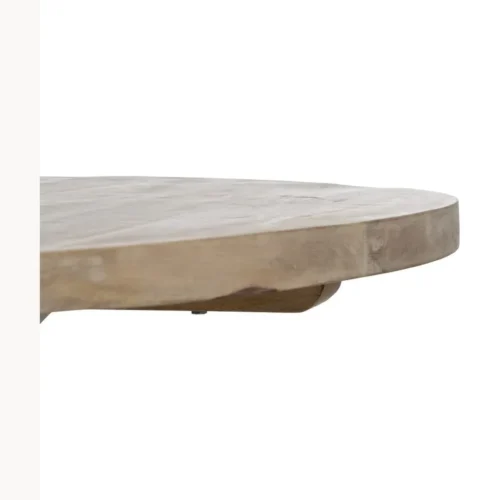 Table à manger ronde bois de manguier blanc brossé Ixia 120 cm — vue 5