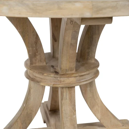 Table à manger ronde bois de manguier blanc brossé Ixia 120 cm — vue 6