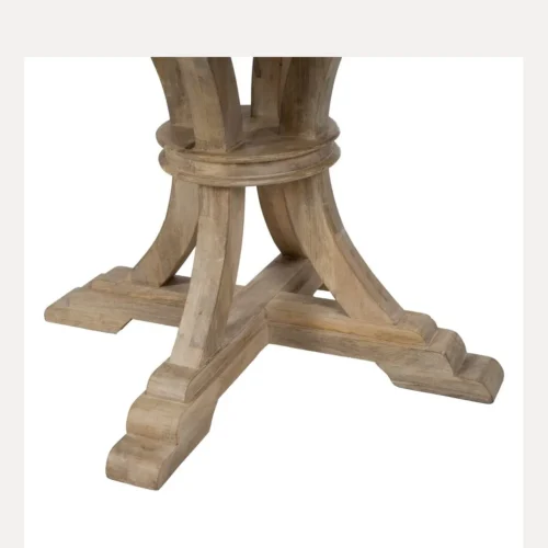 Table à manger ronde bois de manguier blanc brossé Ixia 120 cm — vue 7