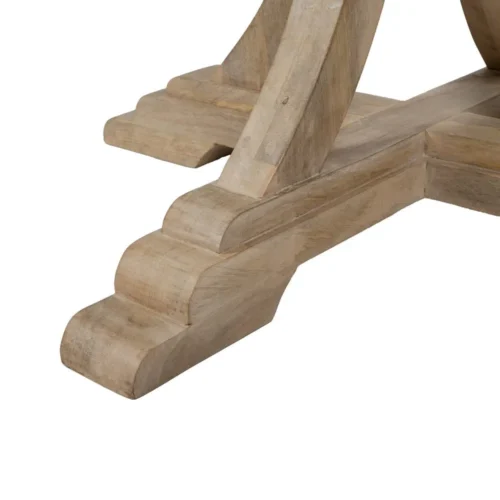 Table à manger ronde bois de manguier blanc brossé Ixia 120 cm — vue 9