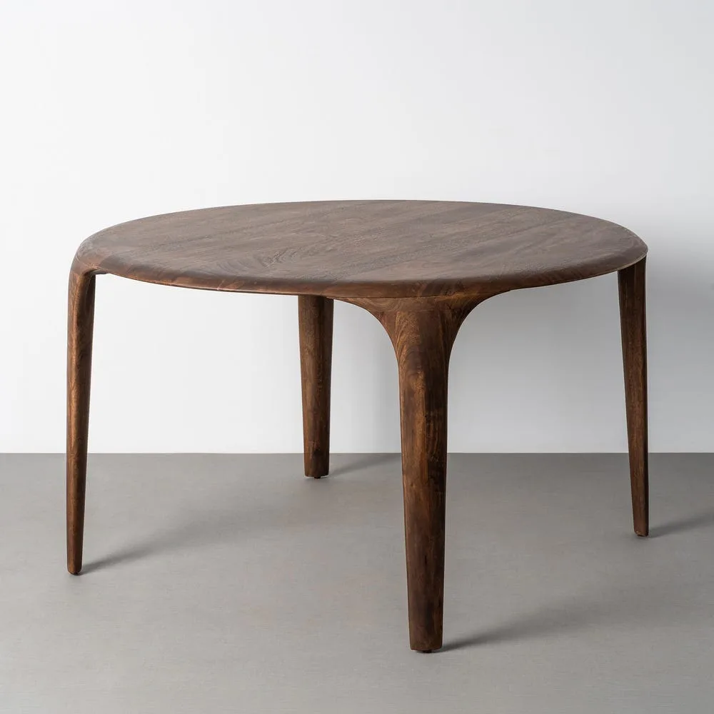 Table à manger ronde bois de manguier Ixia 130 cm