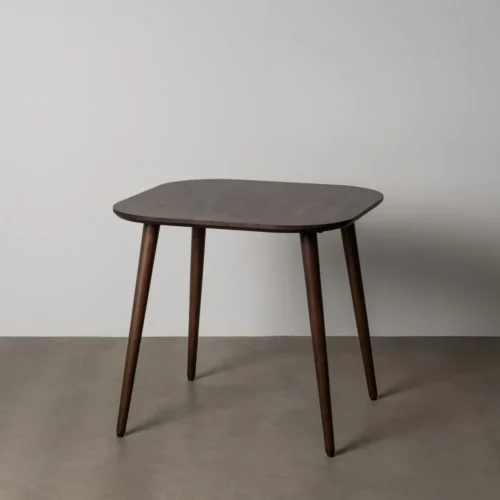 Table à manger organique bois de manguier marron foncé Ixia 80 cm