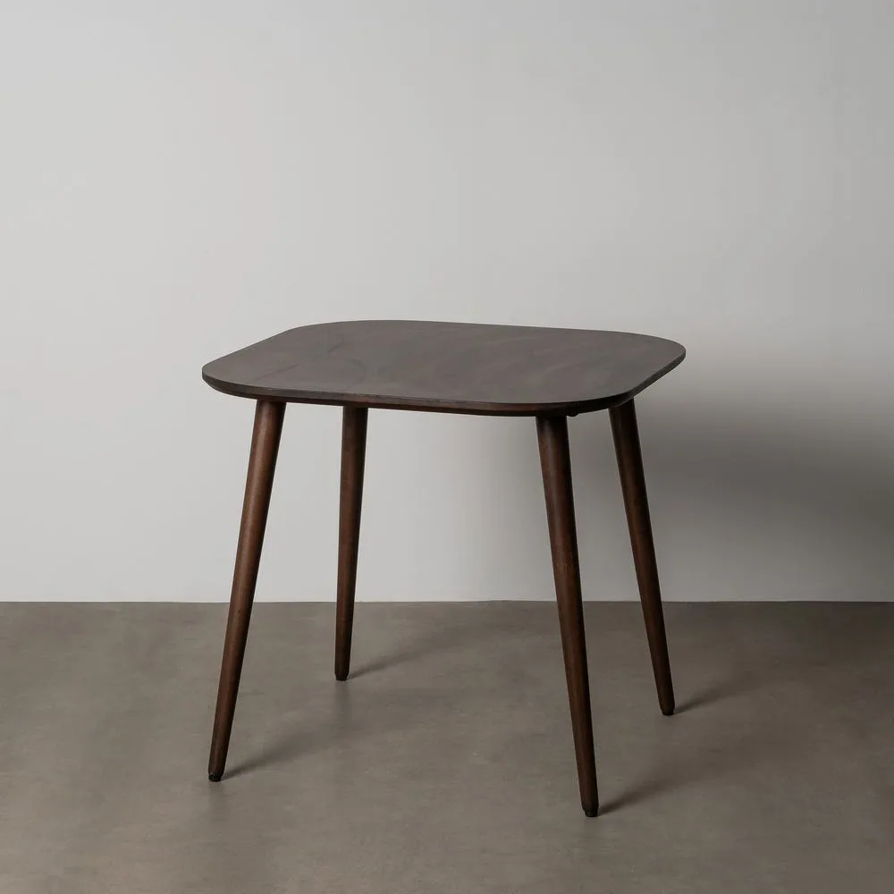 Table à manger organique bois de manguier marron foncé Ixia 80 cm