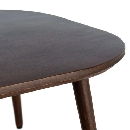Table à manger organique bois de manguier marron foncé Ixia 80 cm — vue 2