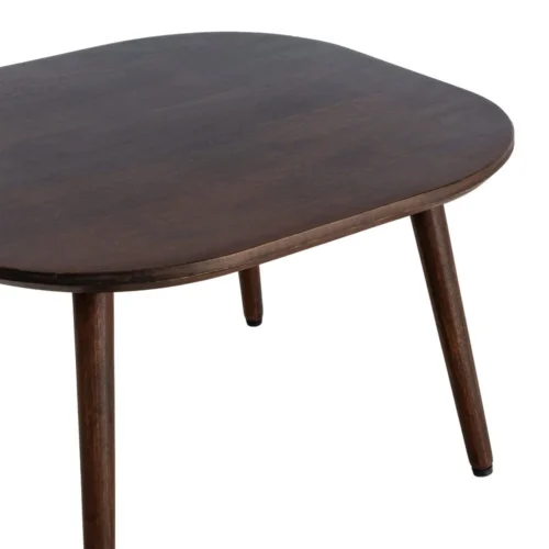 Table à manger organique bois de manguier marron foncé Ixia 80 cm — vue 3