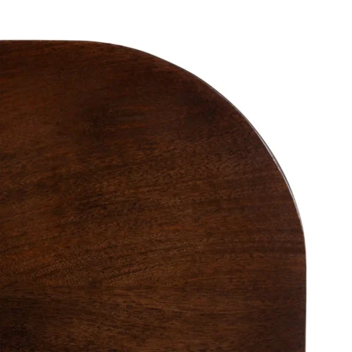 Table à manger organique bois de manguier marron foncé Ixia 80 cm — vue 5