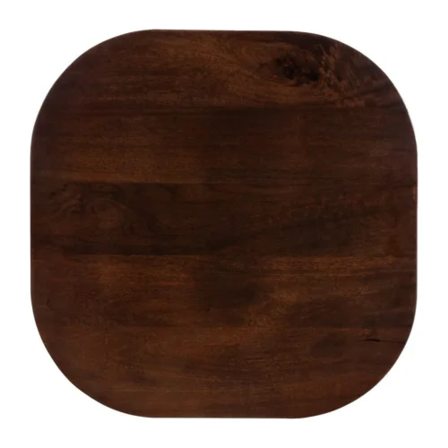 Table à manger organique bois de manguier marron foncé Ixia 80 cm — vue 6