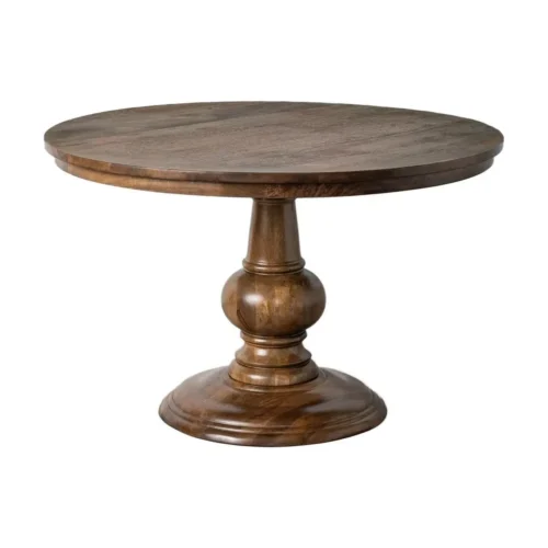 Table à manger ronde bois de manguier massif Ixia 120 cm — vue 10