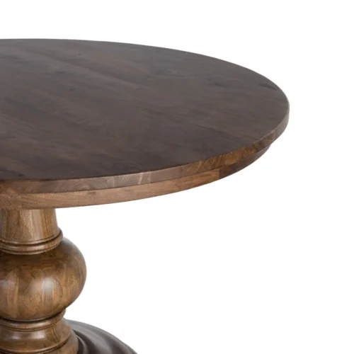 Table à manger ronde bois de manguier massif Ixia 120 cm — vue 3