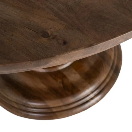 Table à manger ronde bois de manguier massif Ixia 120 cm — vue 4