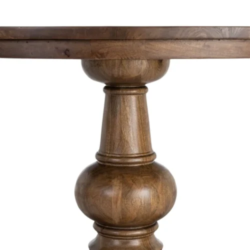 Table à manger ronde bois de manguier massif Ixia 120 cm — vue 6