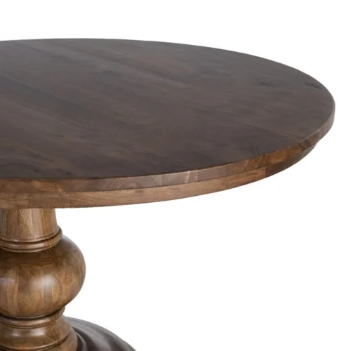 Table à manger ronde bois de manguier massif plateau épais Ixia 150 cm — vue 3